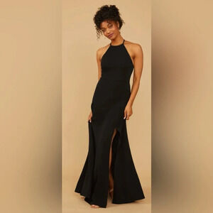 Lulus Black Laurel Luxe Crepe Dress Large NWT